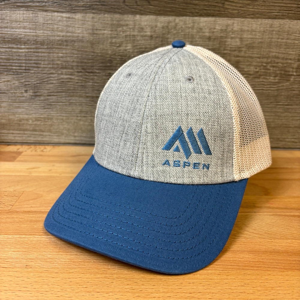 Aspen Manufacturing Hat Cap Snapback Gray Blue Colorado One Size Adjustable